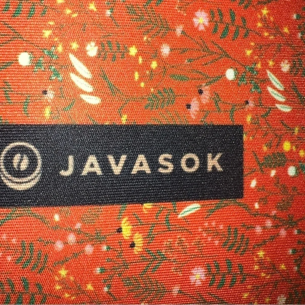 JavaSok Reusable Neoprene Insulator Sleeve Iced Coffee Cups Coral Floral Medium